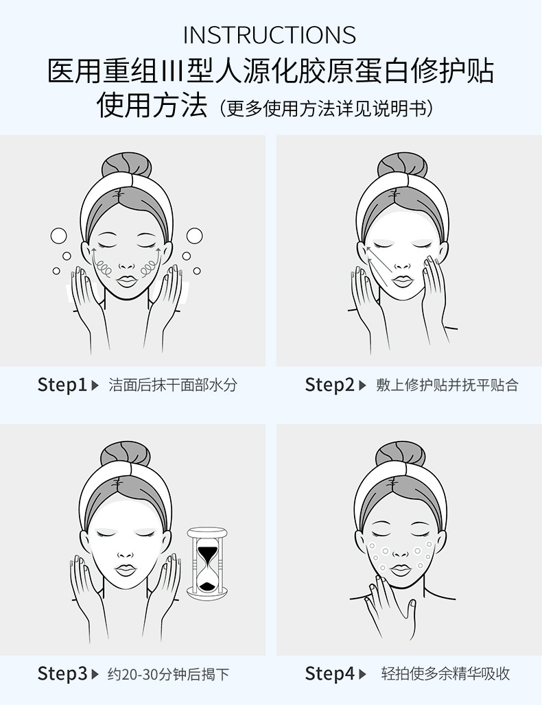 醫(yī)用美容院冷敷貼膠原蛋白修護(hù)貼面膜二類(lèi)醫(yī)療器械械字號(hào)面膜型